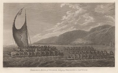 Kalaniopuu, King of Hawaii, Bringing Presents to Captain Cook by John Webber
